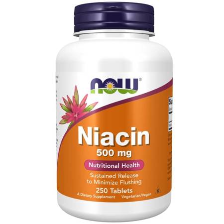 Now Foods Niacyna 500 mg 250 tabletek