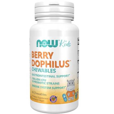 Now Foods Probiotyk Berry Dophilus Kids 10 szczepów 60 tabletek do ssania