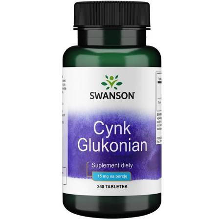 Swanson Glukonian Cynku 30 mg 250 tabletek