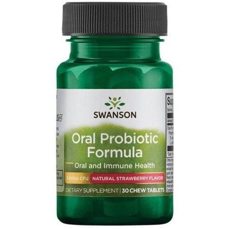 Swanson Oral Probiotic Truskawka 30 tabletek do ssania